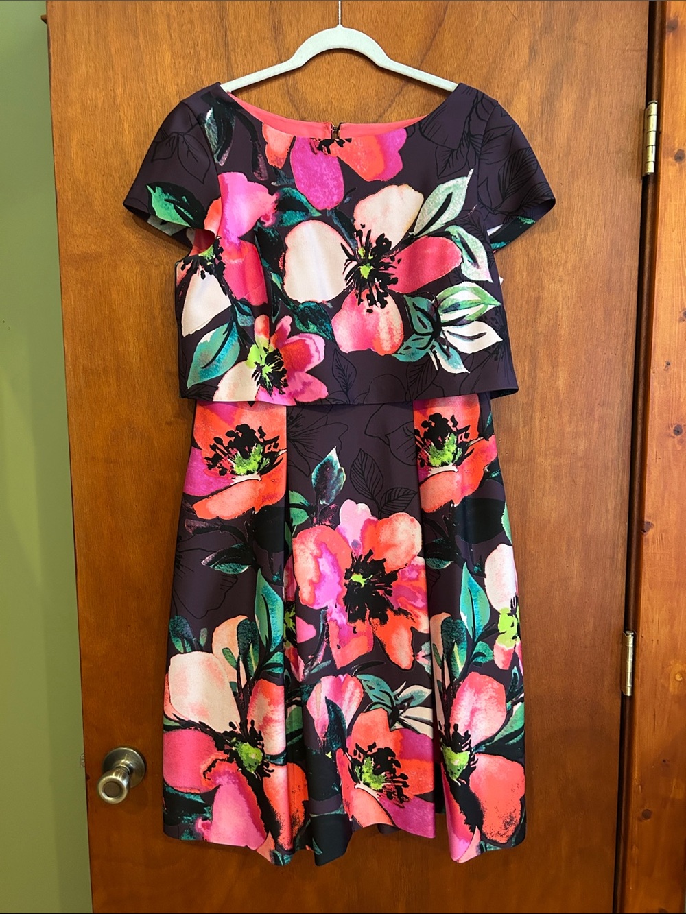 Vince Camuto floral fit and flare dress size 14